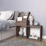 Vidaxl kindertijdschriftenrek 71x30x78,5 cm hout grijs en eikenkleur