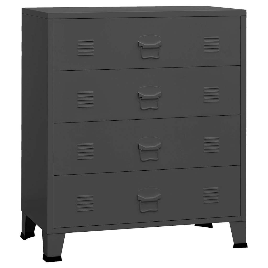 Vidaxl ladekast industrieel 78x40x93 cm metaal antracietkleurig