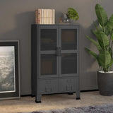 Vidaxl opbergkast industrieel 70x40x115 cm metaal antracietkleurig