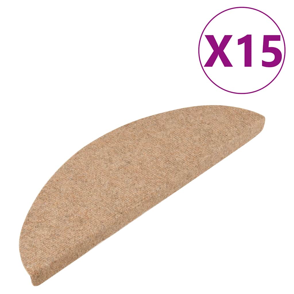 Vidaxl Stair Mats auto-adhésif 15 ST 56X17X3 cm beige