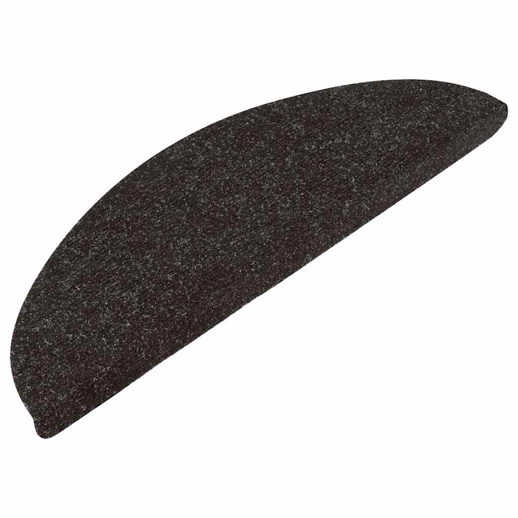 Vidaxl stair mats self -adhesive 15 st 56x17x3 cm black