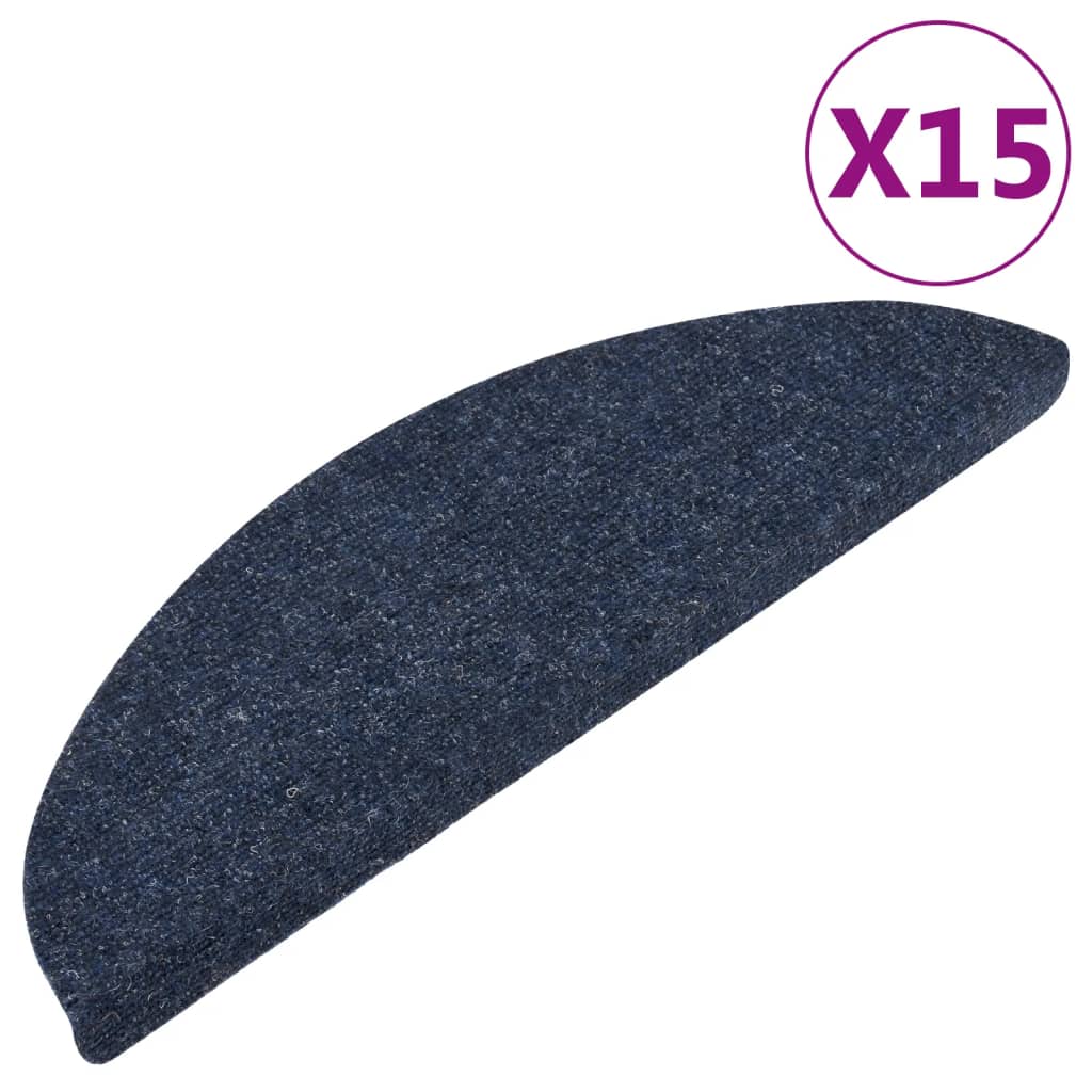 Vidaxl stair mats self -adhesive 15 st 56x17x3 cm blue