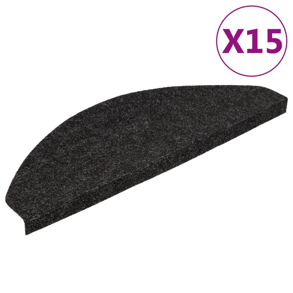 Vidaxl Stair Mats auto-adhésif 15 ST 65x22.5x3,5 cm anthracite