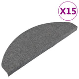 Vidaxl Stair Mats Self Adhesive 15 St 65x22,5x3,5 cm siva