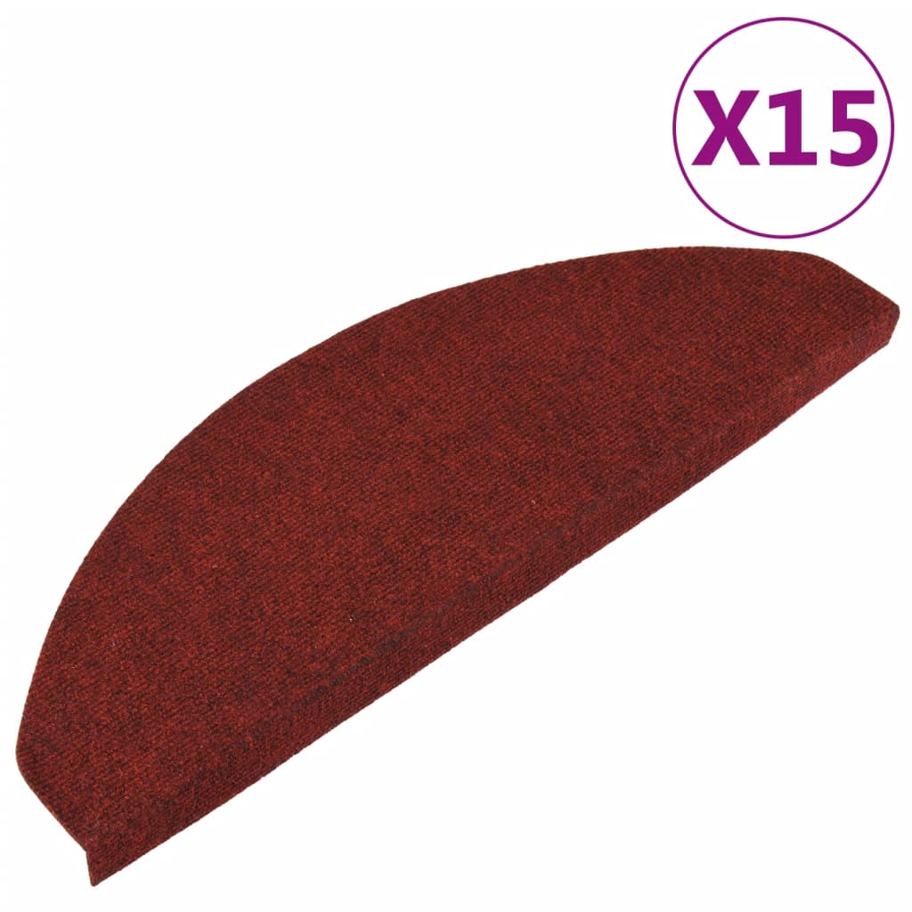 Vidaxl tappetini per autoadesivo 15 st 65x22.5x3,5 cm rosso