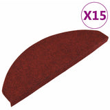 Vidaxl trapmatten zelfklevend 15 st 65x22,5x3,5 cm rood