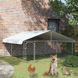 Vidaxl Chienne de chien avec toit 300x300x150 cm