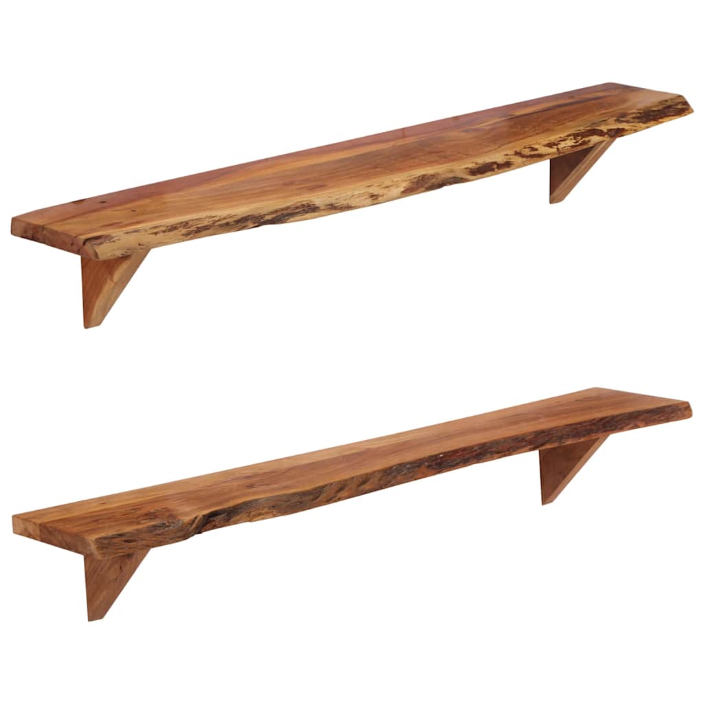 Vidaxl wandschappen 2 st 110x20x18 cm massief acaciahout