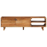Vidaxl tv-meubel 140x30x40 cm massief acaciahout met hongingafwerking