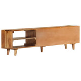 Vidaxl tv-meubel 140x30x40 cm massief acaciahout met hongingafwerking