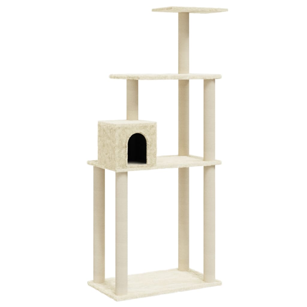 Vidaxl Cat Scratch Post avec Sisal Scratch Posts 147 cm Crème -Colored