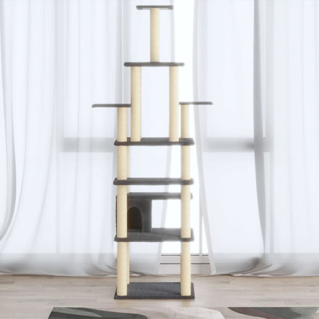 Vidaxl Cat Scratch Post avec Sisal Scratch Posts 183 cm Gris foncé