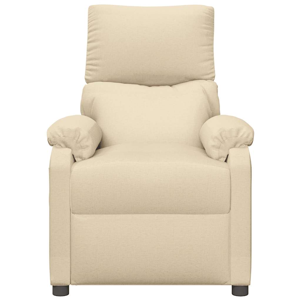 Vidaxl fauteuil verstelbaar stof crèmekleurig