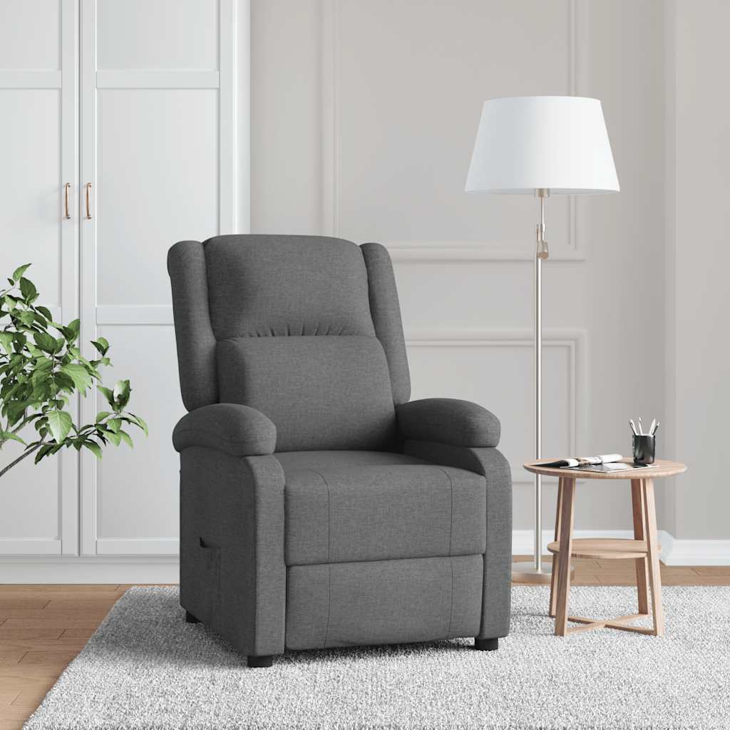 Vidaxl fauteuil verstelbaar stof donkergrijs