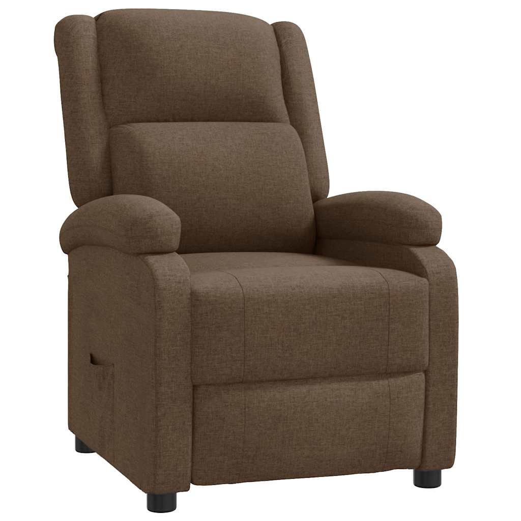 Vidaxl fauteuil verstelbaar stof bruin