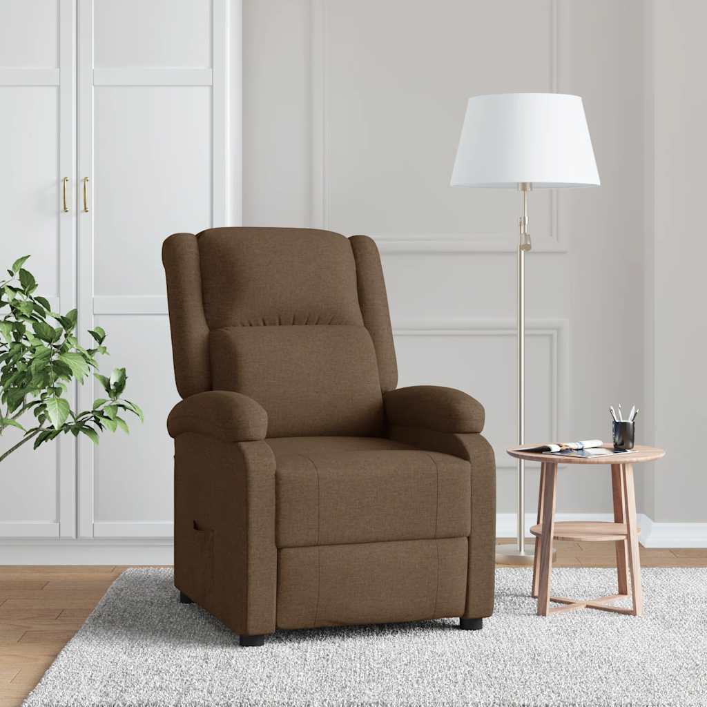 Vidaxl fauteuil verstelbaar stof bruin