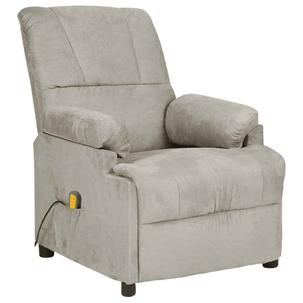 Vidaxl massagestoel microvezelstof lichtgrijs