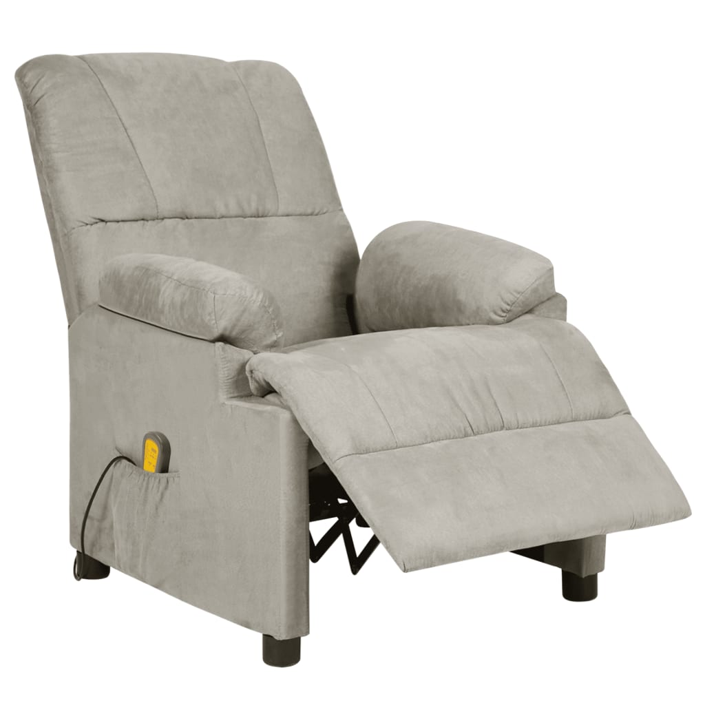 Vidaxl massagestoel microvezelstof lichtgrijs