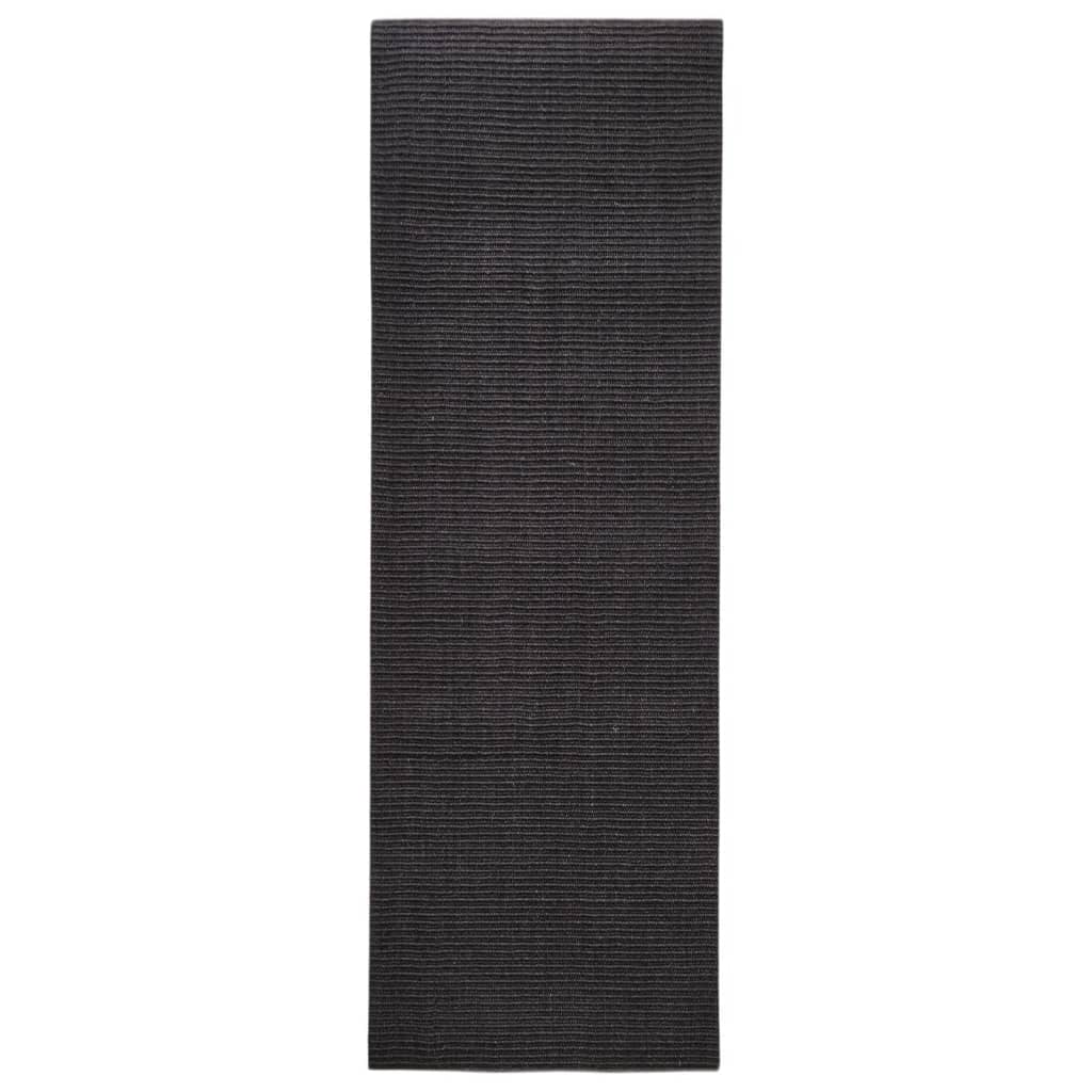 Alfombra Vidaxl 66x200 cm Natural Sisal Black