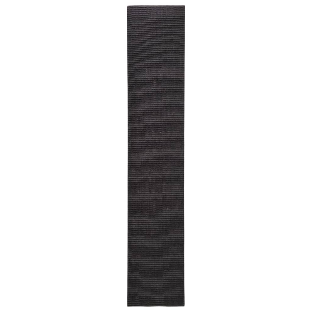 Vidaxl Rug 66x350 cm Natural Sisal Negro