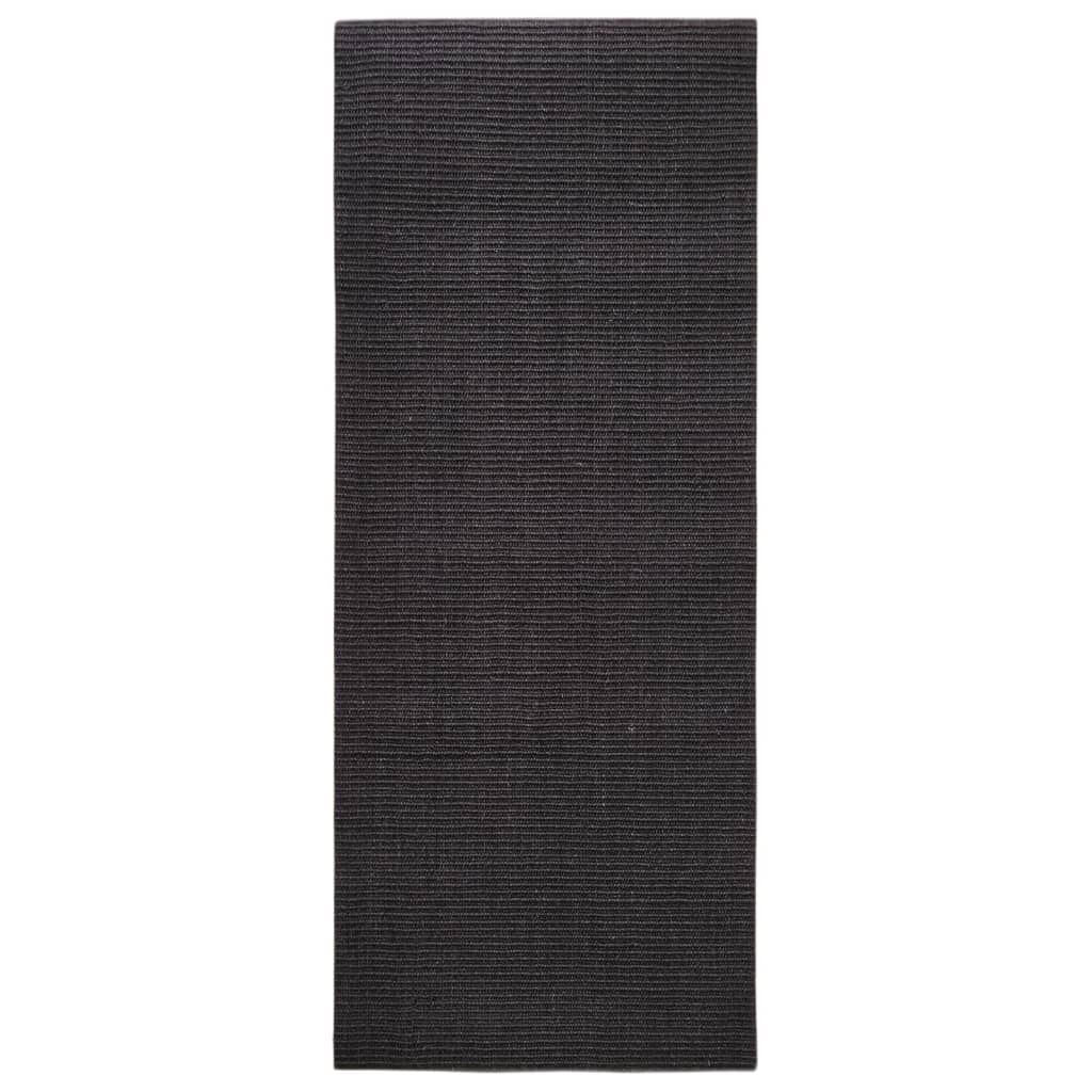 Vidaxl Rug 80x200 cm Natural Sisal Black