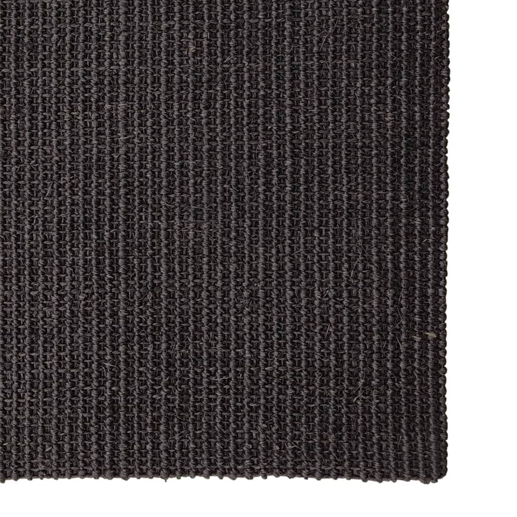 Vidaxl Rug 80x250 cm Natural Sisal Black