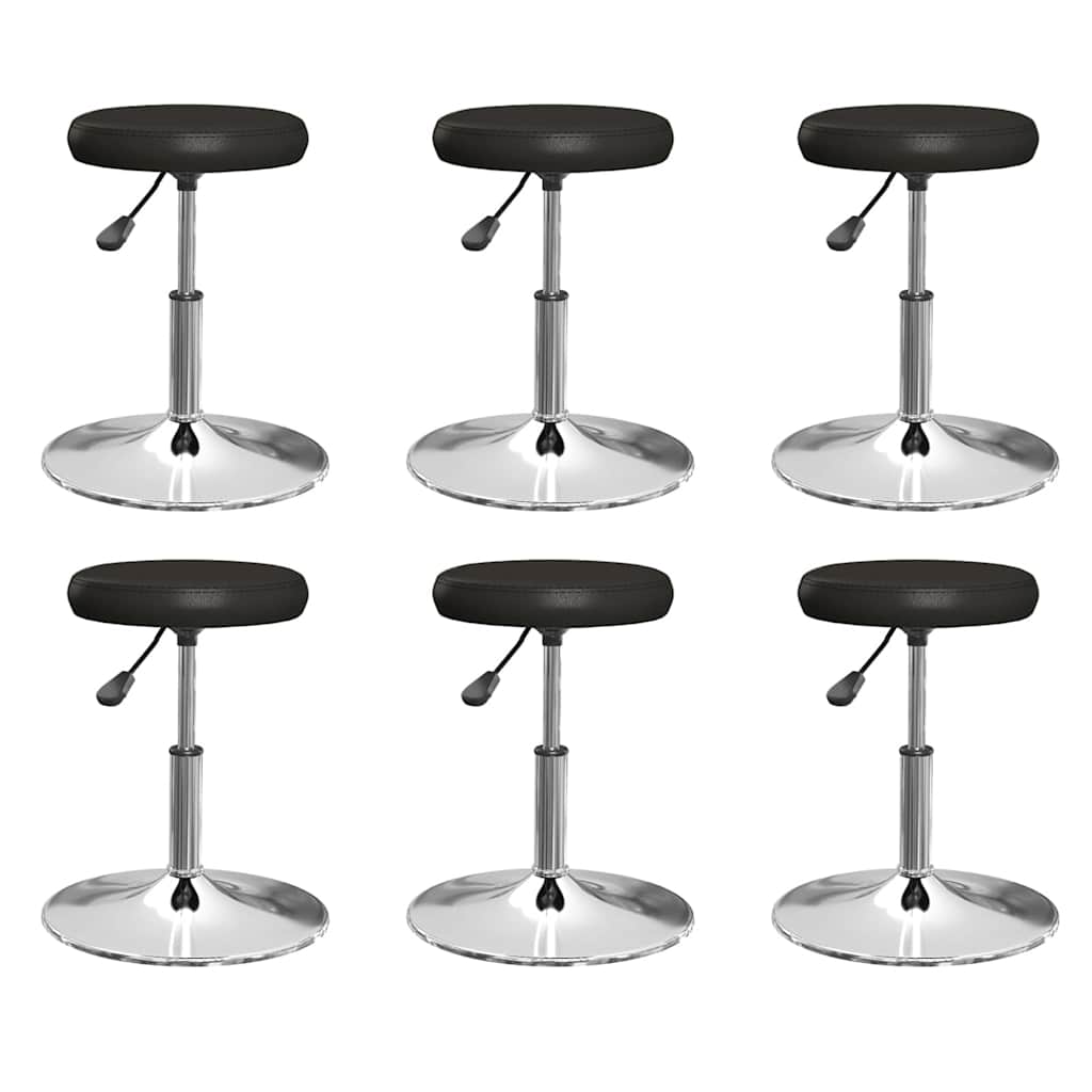 Vidaxl eetkamerstoelen 6 st kunstleer zwart