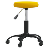 VidaXL tabouret de massage velours jaune moutarde