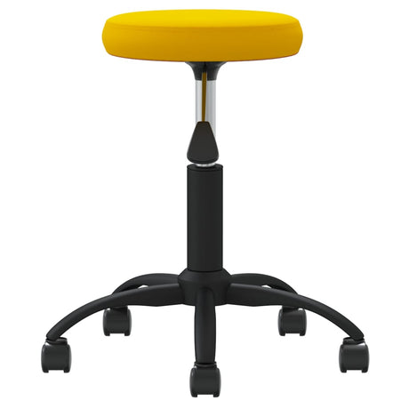 VidaXL tabouret de massage velours jaune moutarde