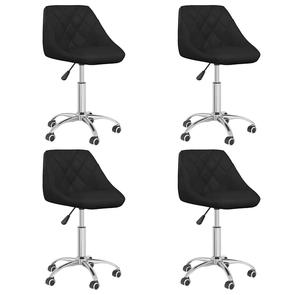 Vidaxl eetkamerstoelen draaibaar 4 st kunstleer zwart