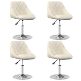 Vidaxl eetkamerstoelen draaibaar 4 st fluweel crèmekleurig