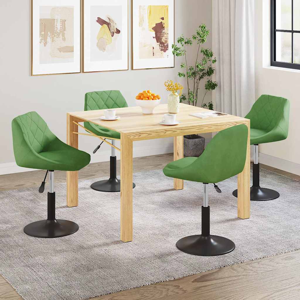Vidaxl eetkamerstoelen draaibaar 4 st fluweel lichtgroen