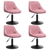 Vidaxl eetkamerstoelen draaibaar 4 st fluweel roze