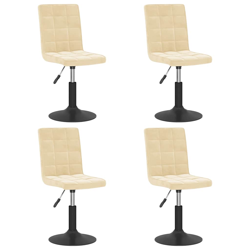 Vidaxl eetkamerstoelen draaibaar 4 st fluweel crèmekleurig