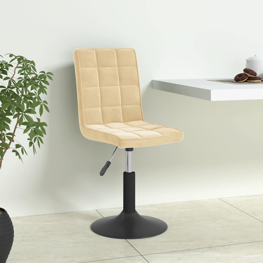 Vidaxl eetkamerstoelen draaibaar 4 st fluweel crèmekleurig
