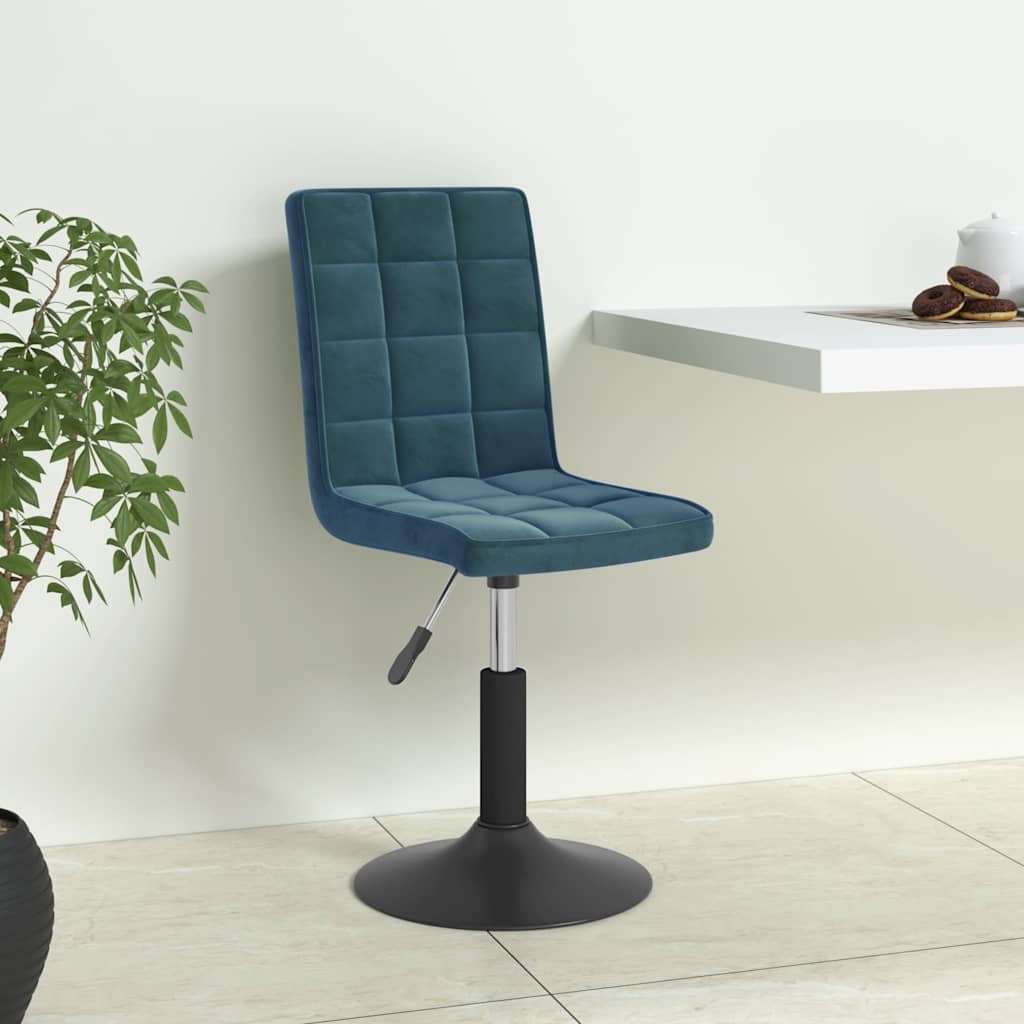 Vidaxl eetkamerstoelen draaibaar 4 st fluweel blauw