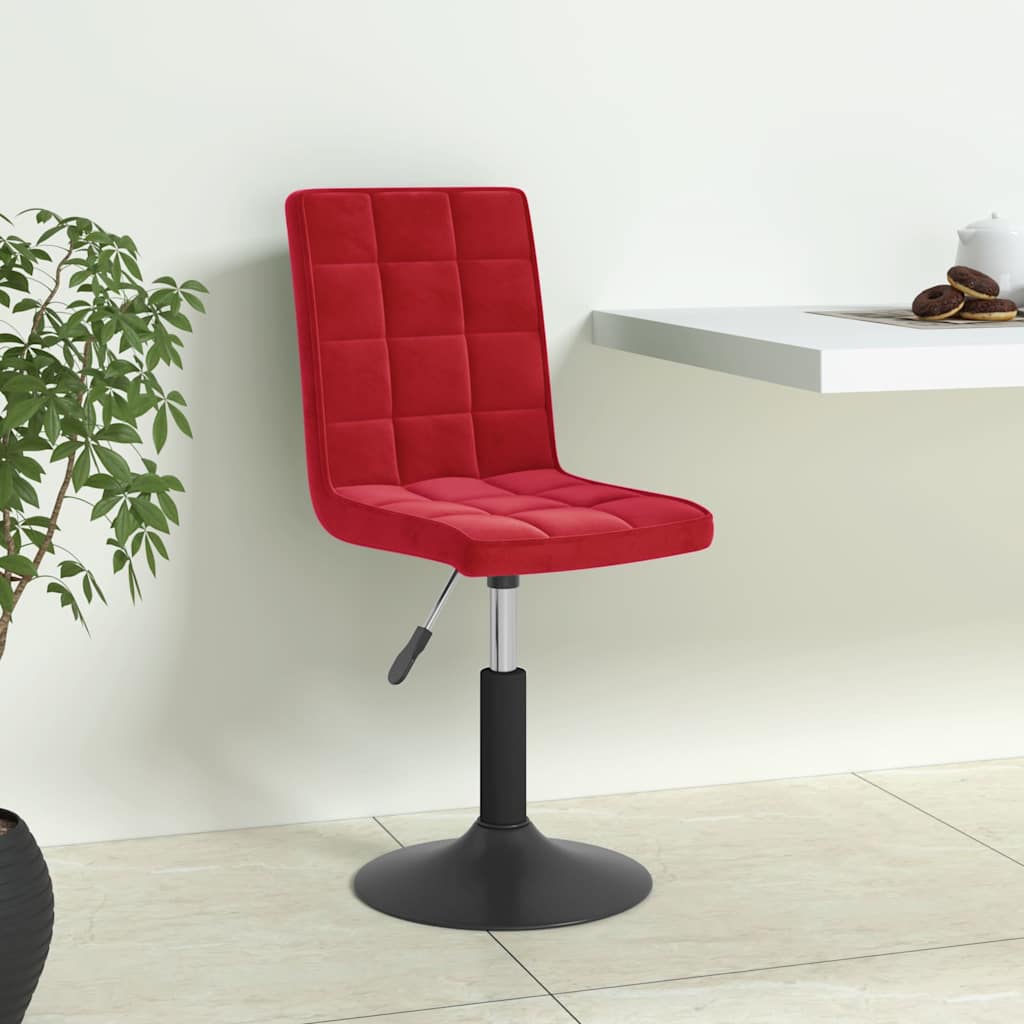 Vidaxl eetkamerstoelen draaibaar 4 st fluweel wijnrood