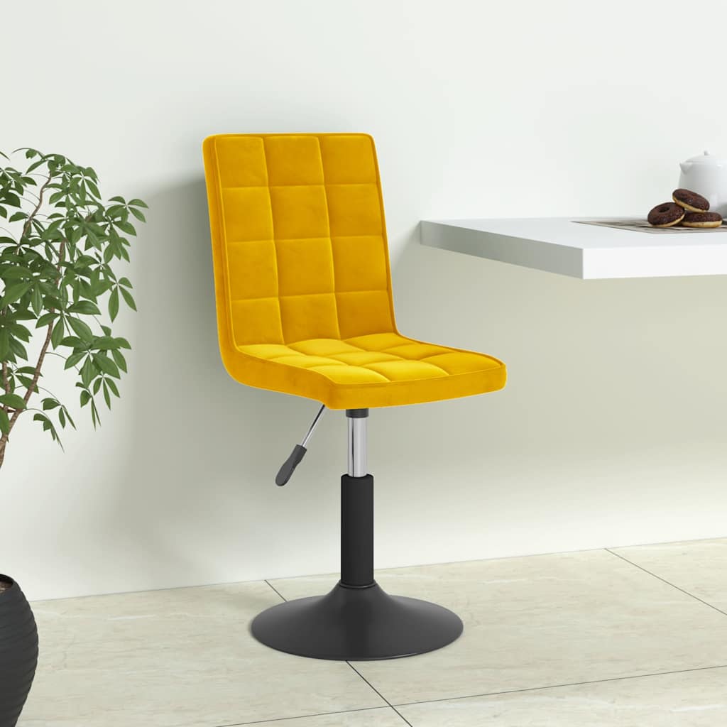 Vidaxl eetkamerstoelen draaibaar 4 st fluweel mosterdgeel
