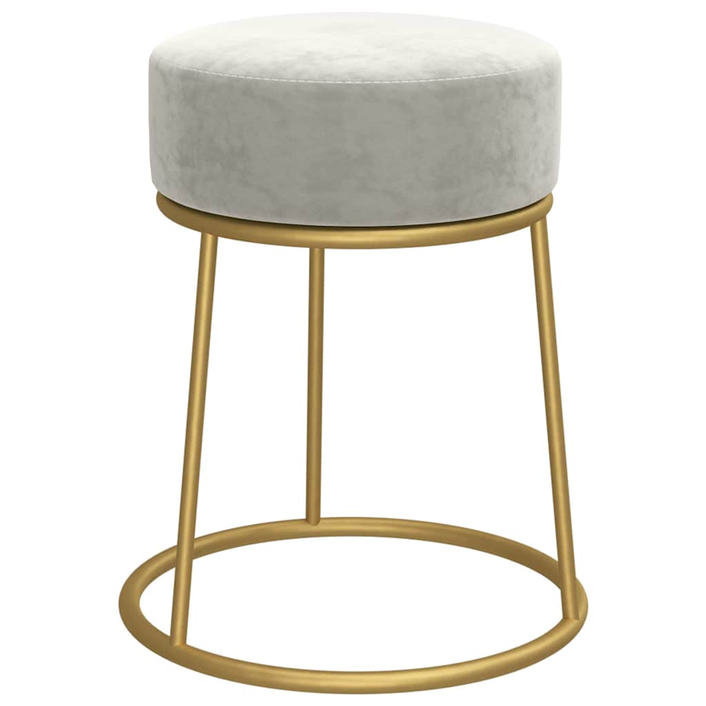 Vidaxl hocker rond fluweel lichtgrijs