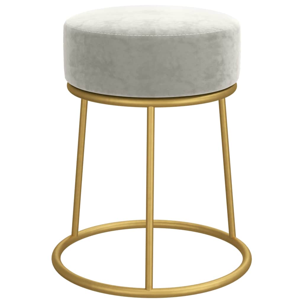 Vidaxl hocker rond fluweel lichtgrijs