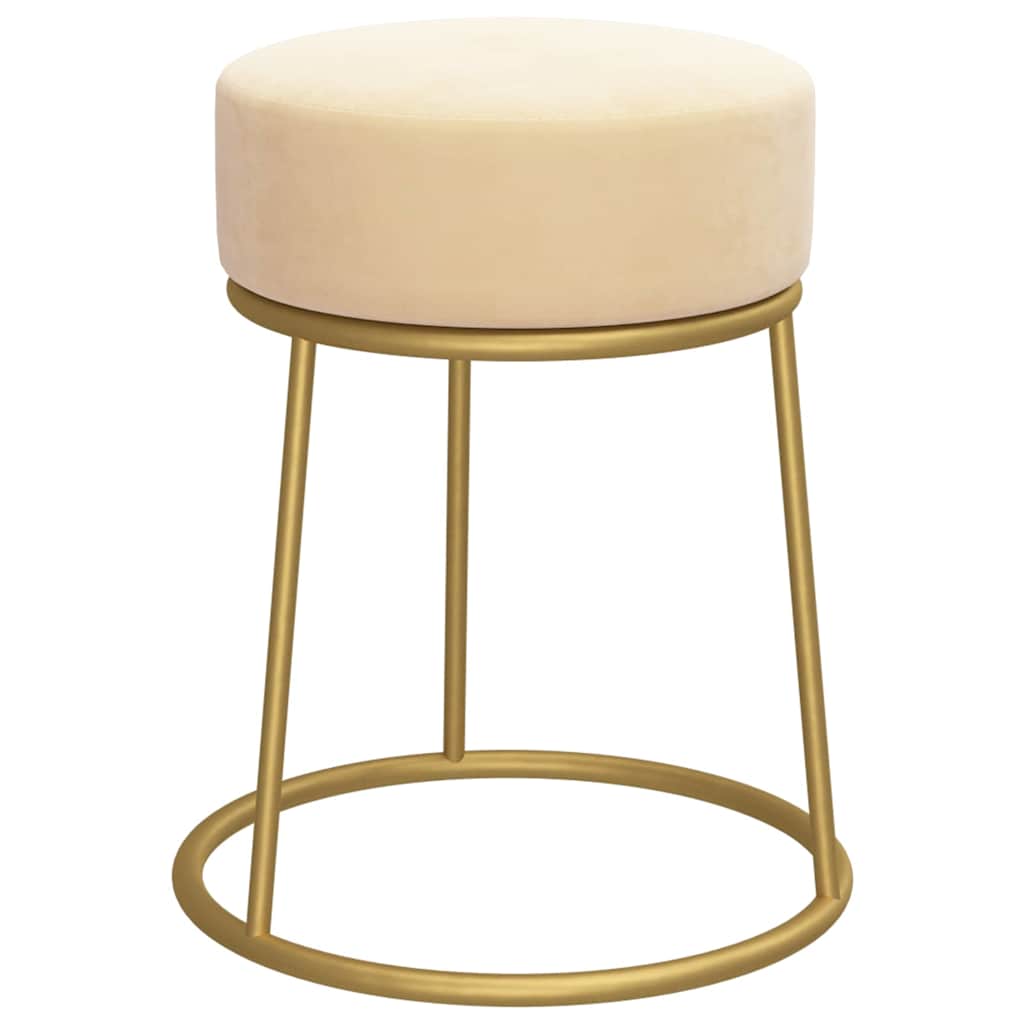 Vidaxl hocker rond fluweel abrikooskleurig