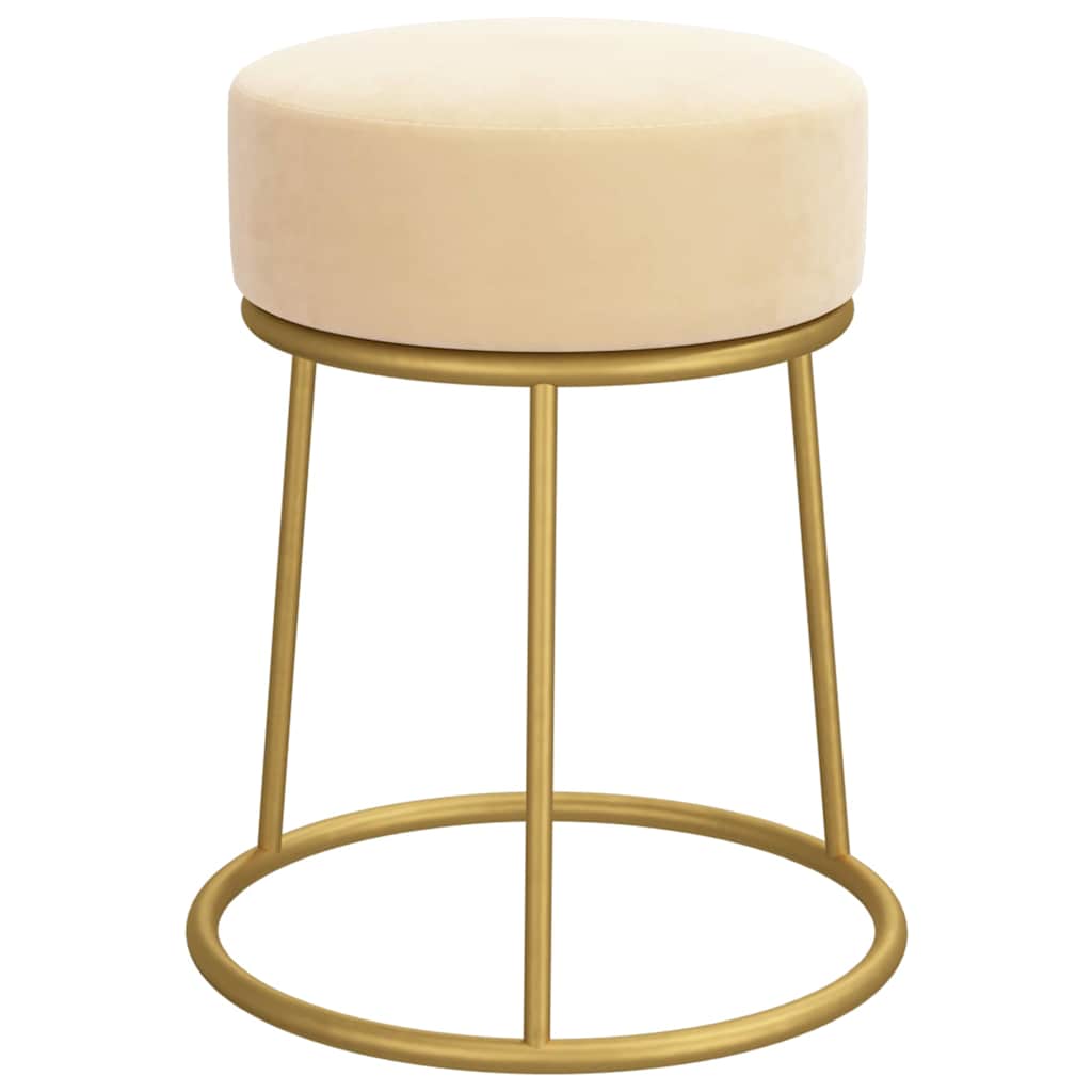 Vidaxl hocker rond fluweel abrikooskleurig