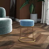 Vidaxl hocker rond fluweel lichtblauw
