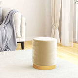 Vidaxl hocker met opbergruimte rond fluweel 31 x 37 cm abrikooskleurig