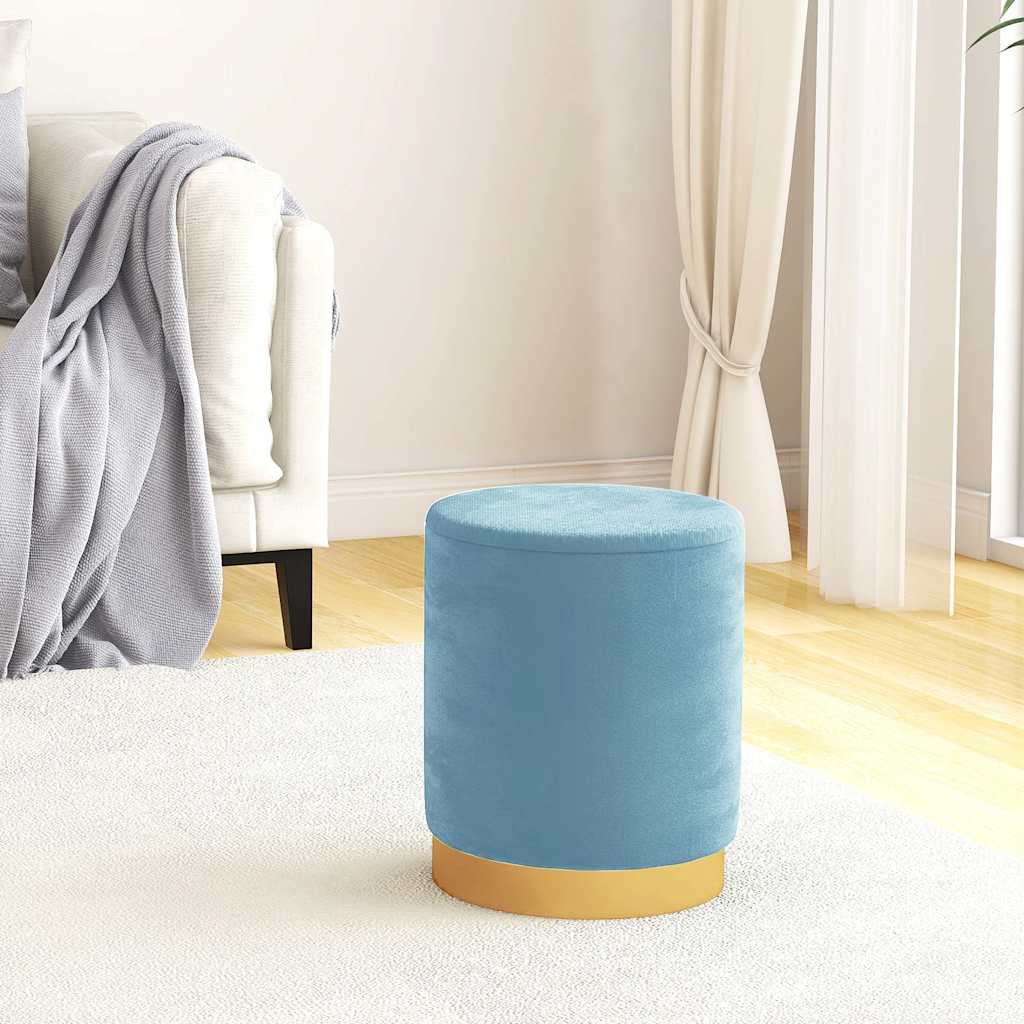 Vidaxl hocker met opbergruimte rond fluweel 31 x 37 cm lichtblauw