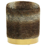Vidaxl hocker met opbergruimte rond pluche meerkleurig 31 x 37 cm