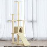 Vidaxl Cat Furniture avec Sisal Scratch Posts 155 cm Crème -Colored