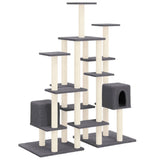 Vidaxl meuble pour chat avec griffoirs en sisal 145 cm gris foncé