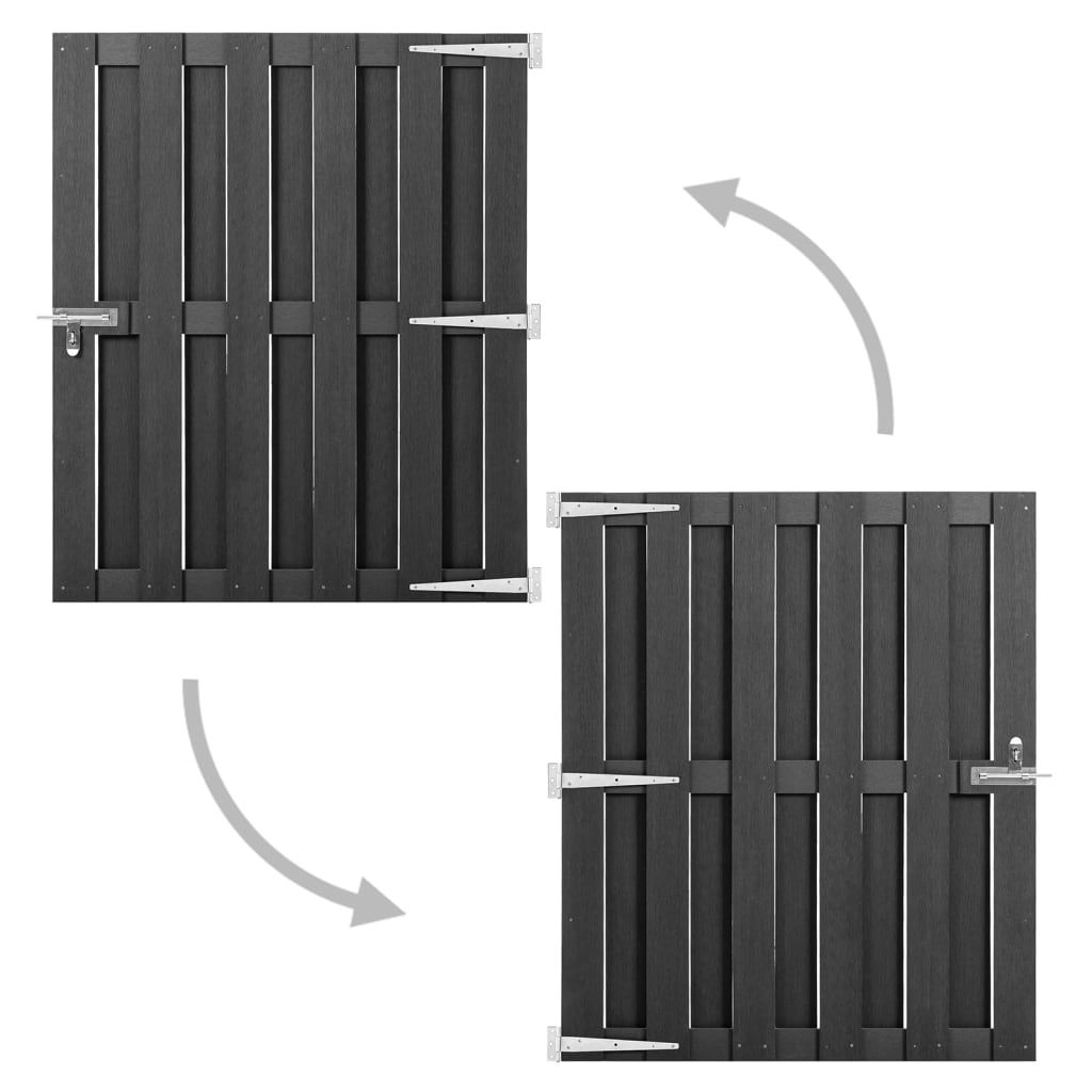 Vidaxl poort 100x112 cm hkc gris