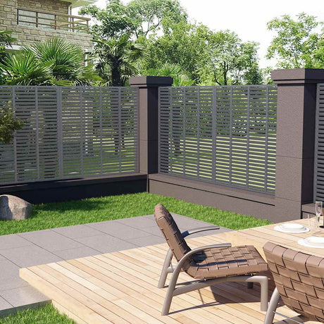 Vidaxl Lamellenhek 180x180 cm hkc gris